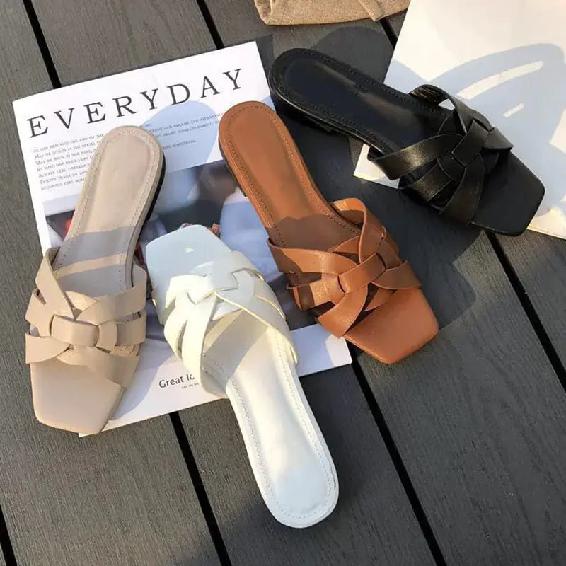 Women's Open Toe Flat Casual Beach Sandals Slippers